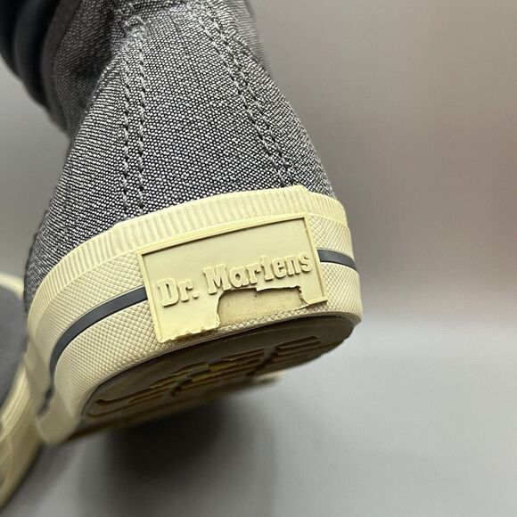 Dr Martens Eason Women Size 8 Shoes Gray Black Mid Top Lace‎ Up Canvas Sneakers - Picture 10 of 10